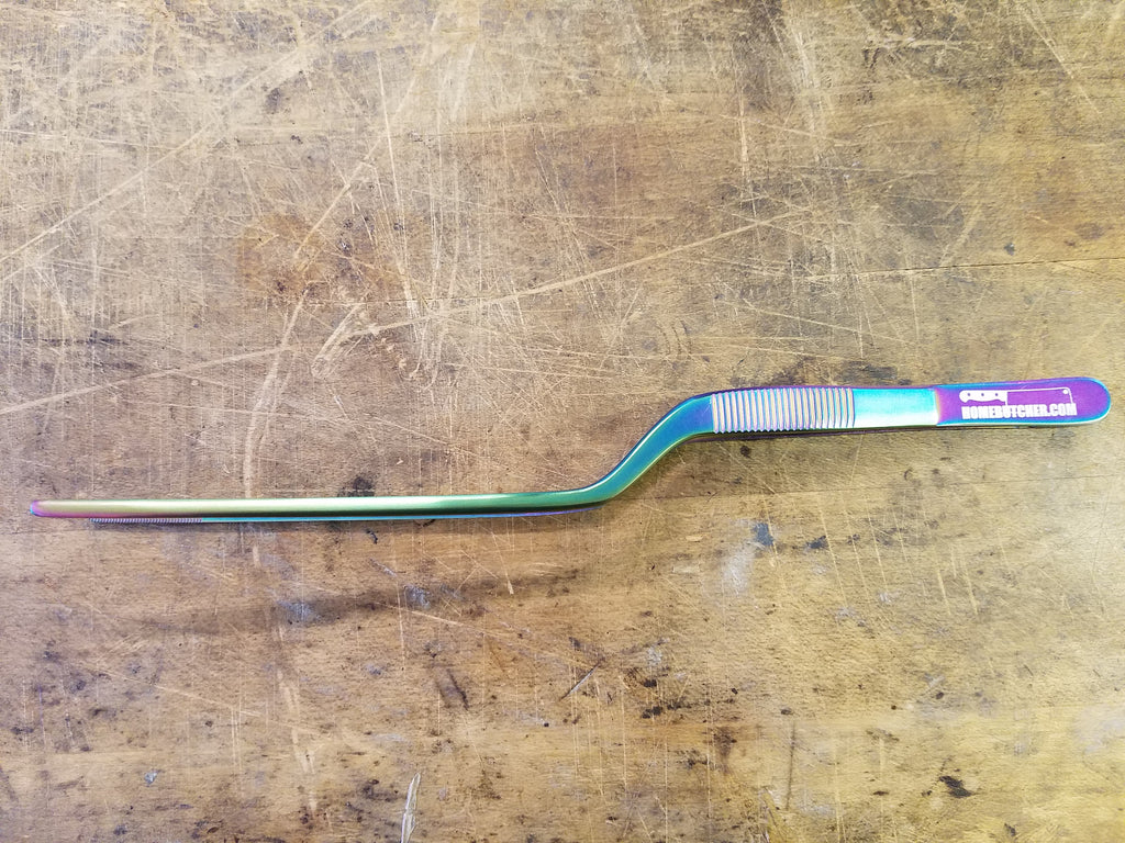 Homebutcher Oil Slick Offset Fine Tip Tweezer