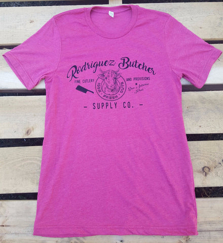 Rodriguez Butcher Supply T-Shirt - Heather Raspberry