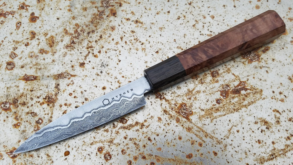 Hyphen Cutlery 110mm San Mai Damascus Paring