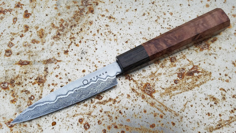 Hyphen Cutlery 110mm San Mai Damascus Paring