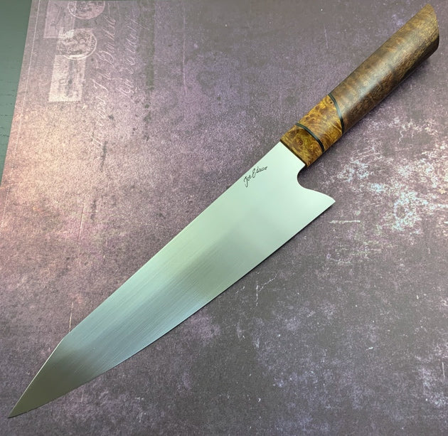 Joe Edson 215mm AEB-L Stainless K-tip Gyuto Custom Chef Knife
