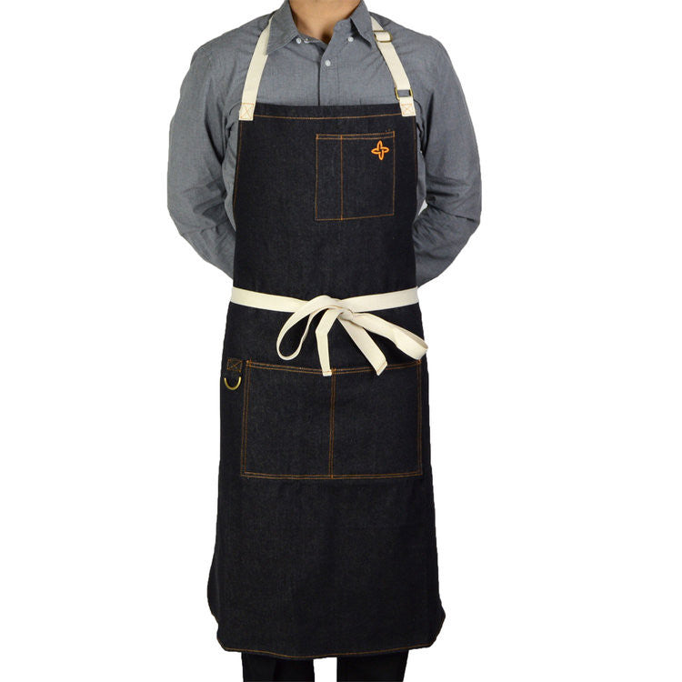 Boldric Charcoal Black Denim Apron (FREE SHIPPING)