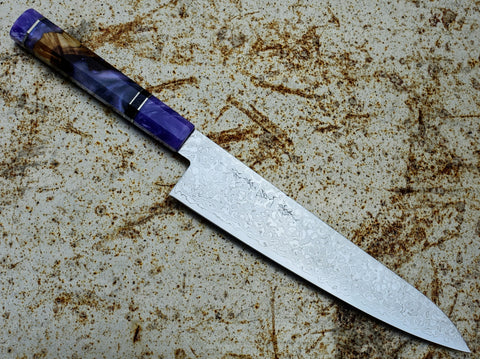 Kikuichi NWD Nickel Warikomi Damascus 45 layers Rose-wood Series 240mm Gyuto with Custom Handle
