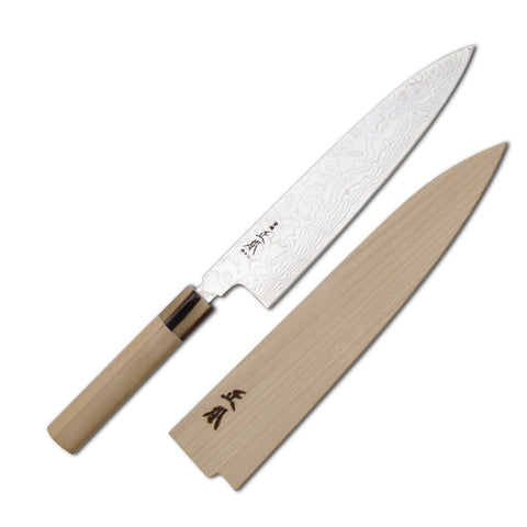 MASAMOTO DAMASCUS 9.4"WA-GYUTO WITH SAYA