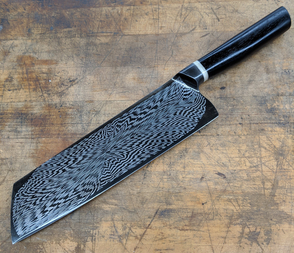 Blade and Hammer 9" Framed Explosion Damascus Nakiri