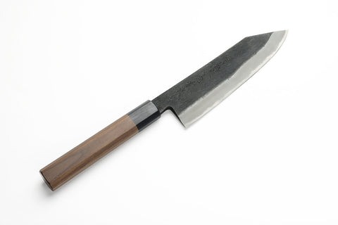 Kikuichi Kurouchi Carbon Steel Clad 7" Santoku Knife with Saya