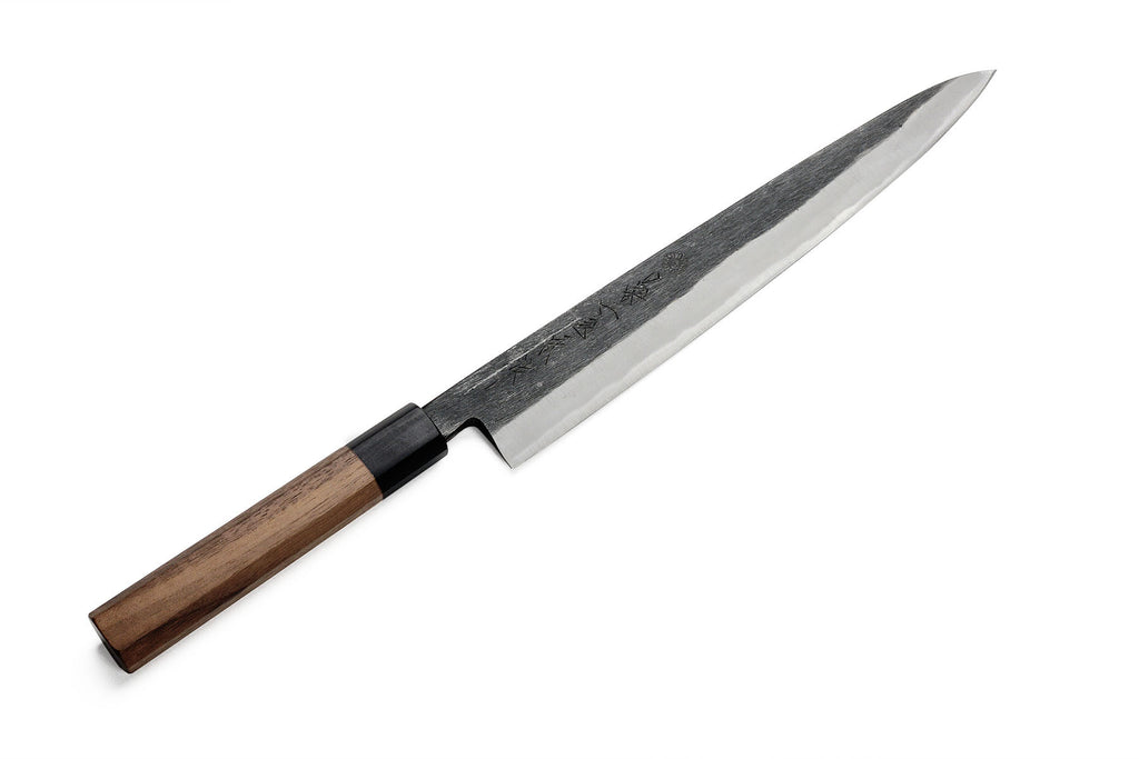 Kikuichi Kurouchi Carbon Steel Clad 10" Slicer with Saya