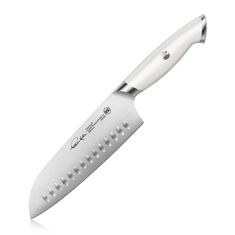 Cangshan TKSC White Series 1025460 Swedish Damasteel RWL34 Powder Steel Forged 7-Inch Santoku Knife