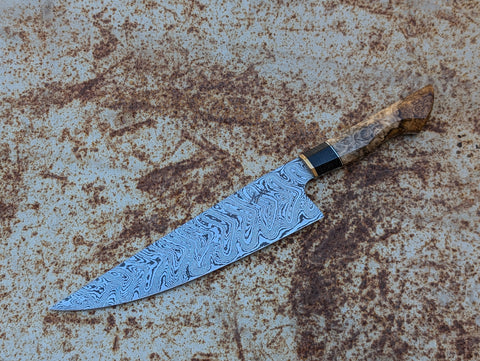 Greg Cimms 8.5" Drop Point Chef (Reverse Chevron)