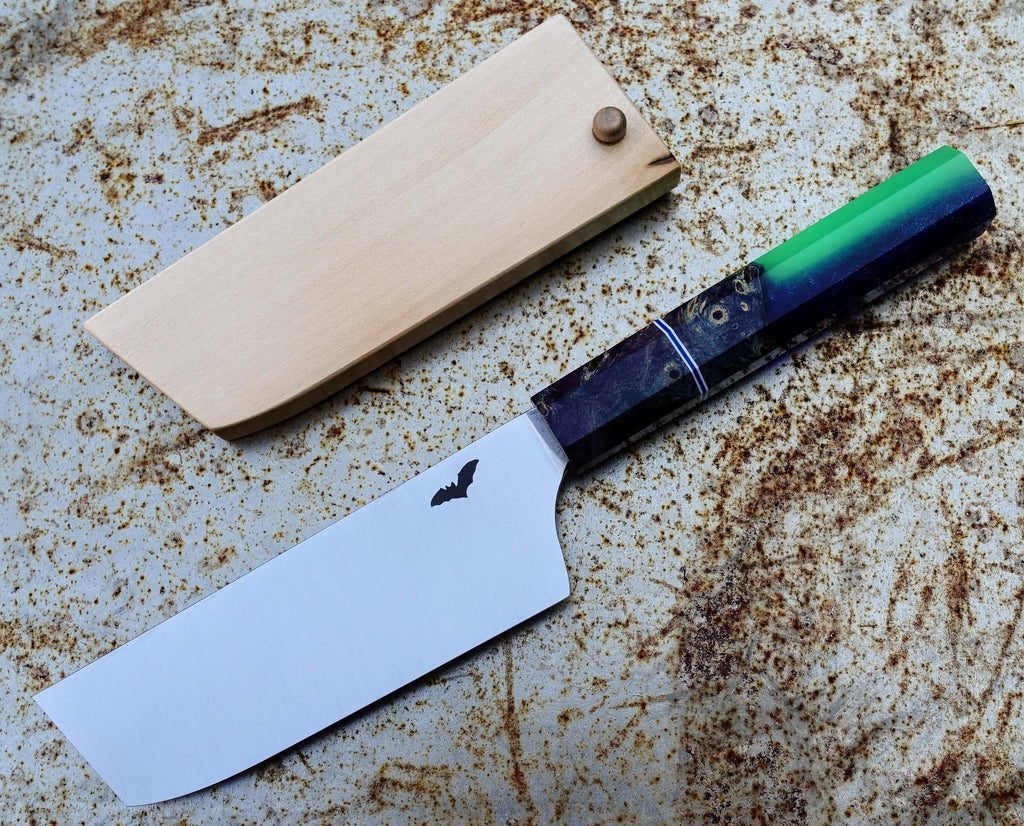 GRIMM KNIFE CO. STAINLESS 5.2" NAKIRI W/SAYA