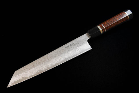 YOSHIKAZU TANAKA 240MM KIRITSUKE GYUTO White #1 Damascus With Premium Handle