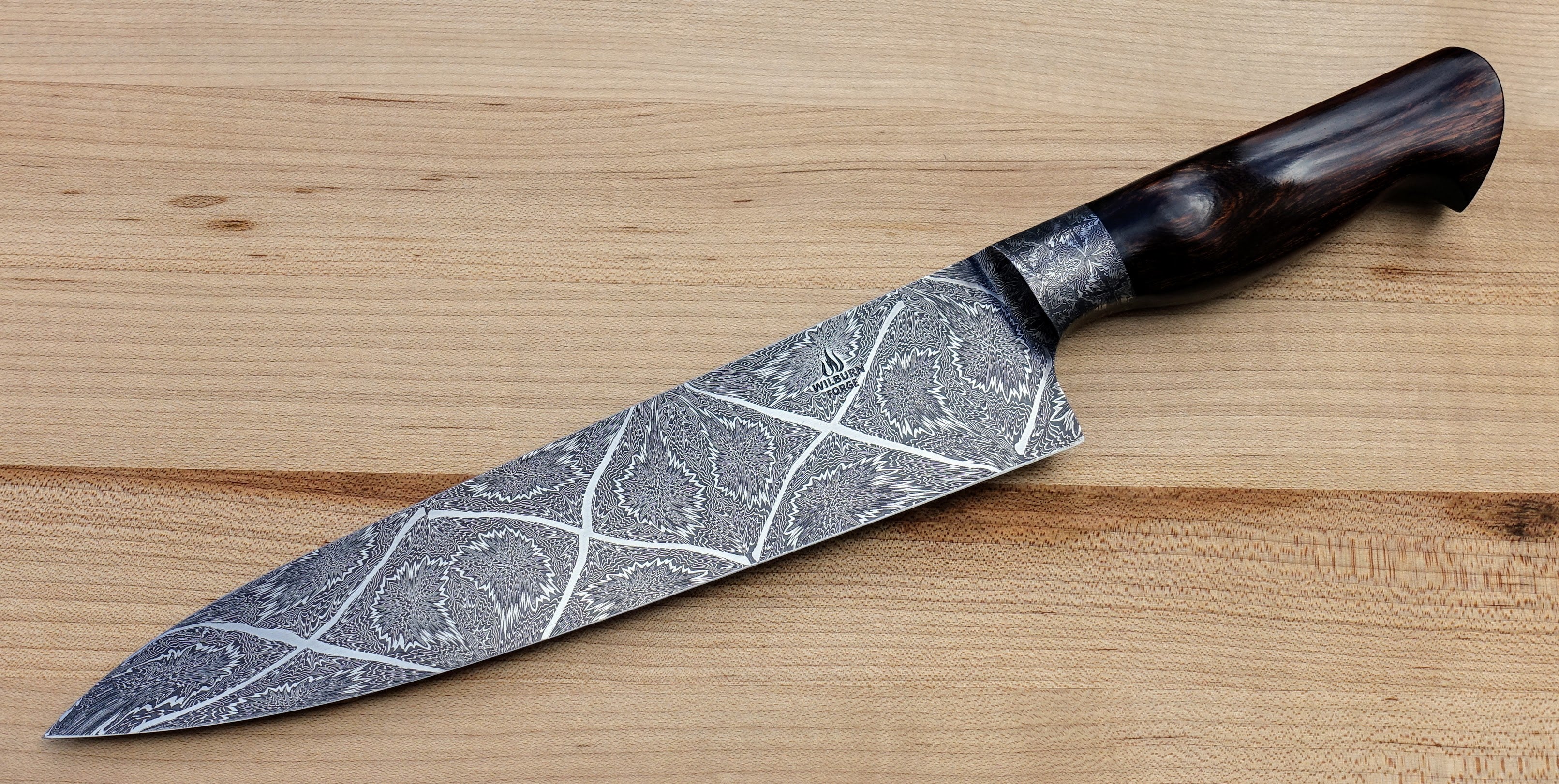 A beautiful big chef's knife made by - Blackberry forge