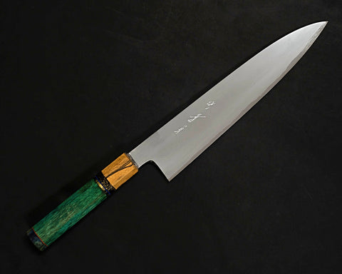 JIKKO Chef Blue1 carbon steel Gyuto Japanese knife with Custom Handle