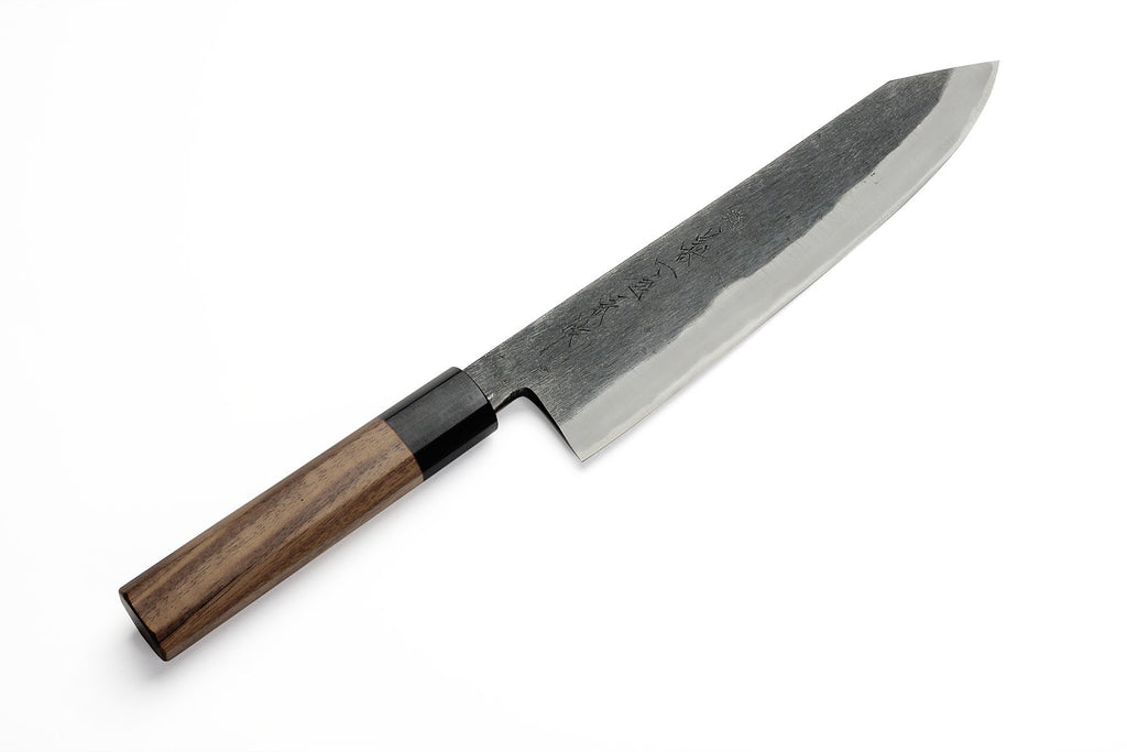 Kikuichi Kurouchi Carbon Steel Clad 9.5" Chef Knife with Saya