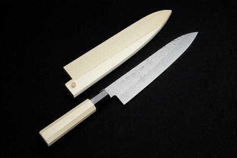 Kikuichi Tsuchime Damascus 45 Layer Ho-wood Series 8" Chefs Knife