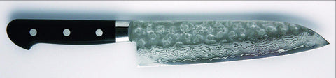 Kikuichi Tsuchime Damascus Style All Purpose Knife 7" Hammered Blade (WGAD18-07-0SP)